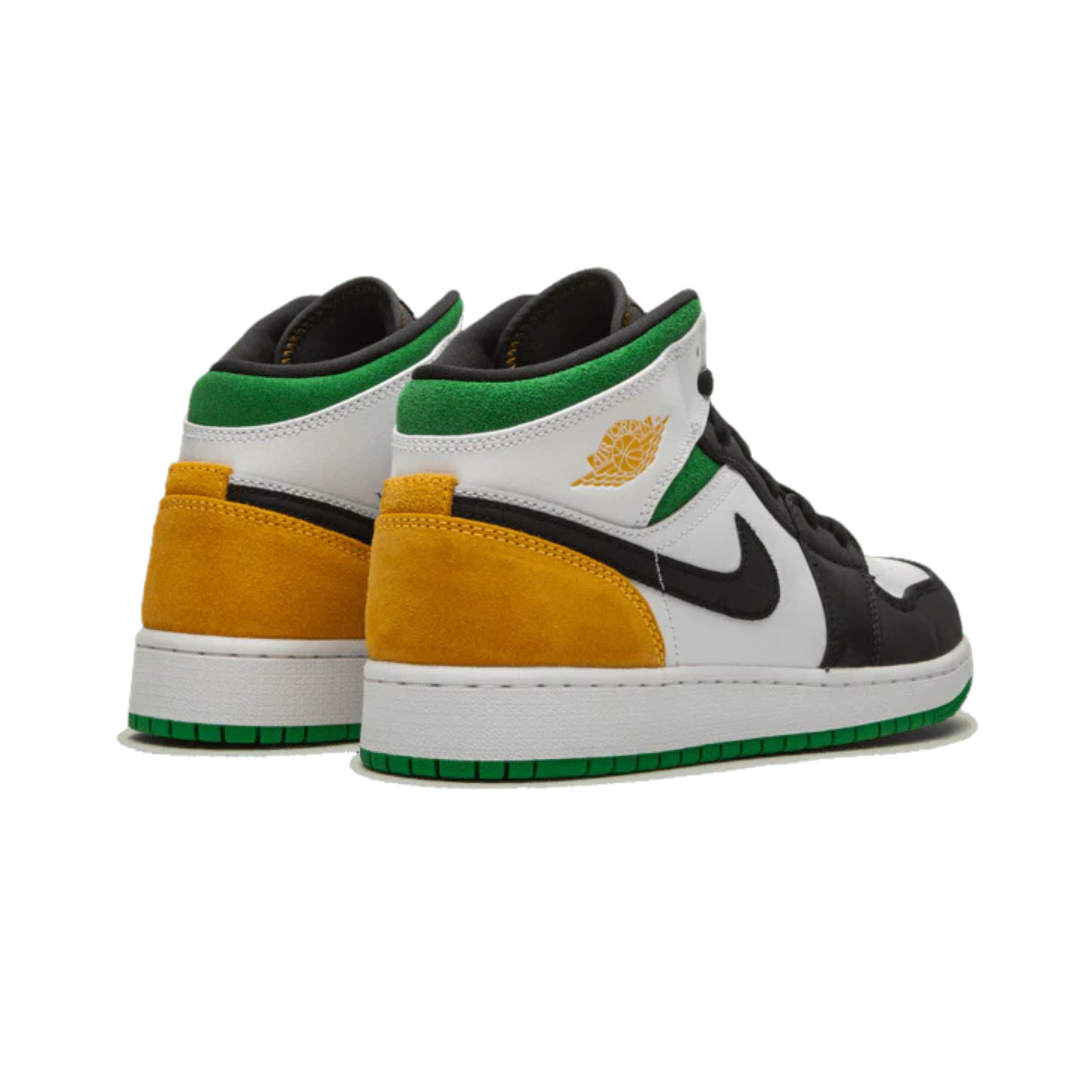 Air Jordan 1 Mid SE White Laser Orange Lucky Green
