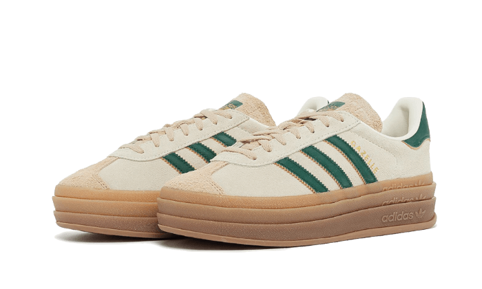 Adidas Gazelle Bold Magic Beige Collegiate Green - HyphedKickz